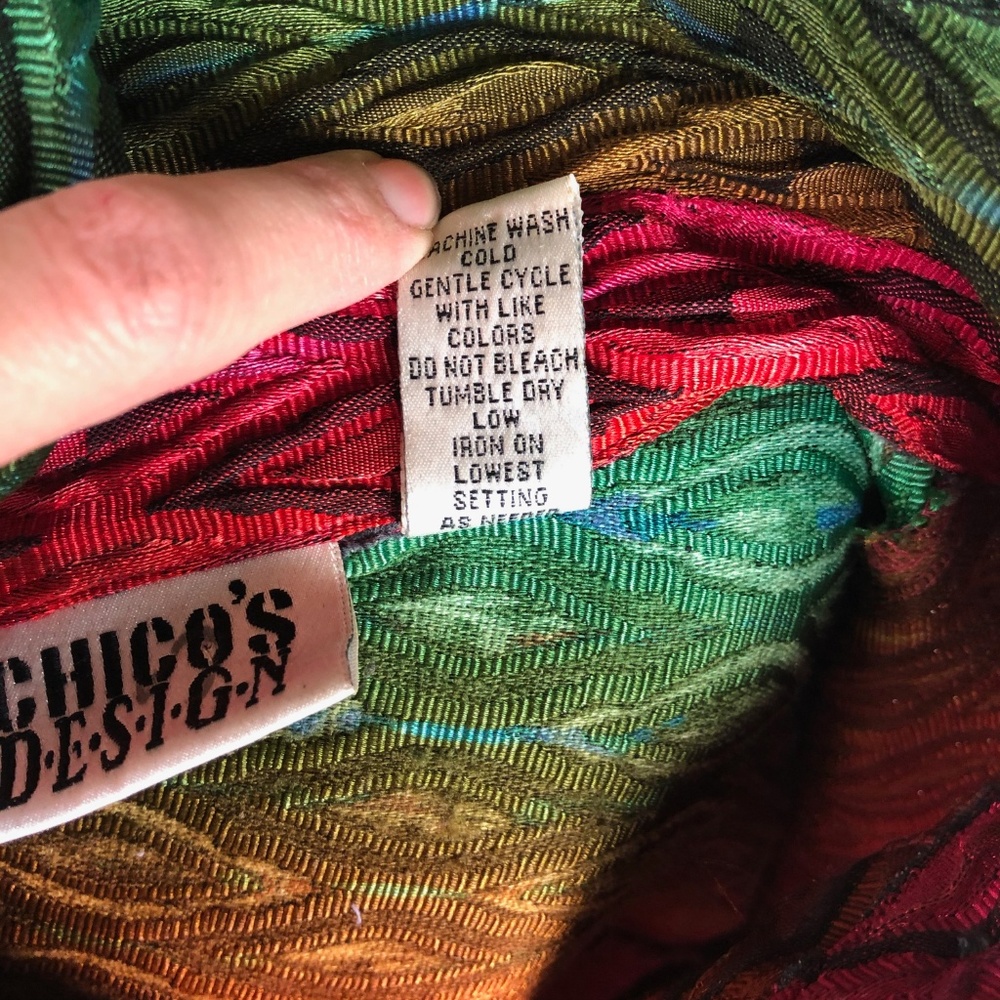 Chico's 0 Small Button Front Jacket Rainbow Ombre - image 5